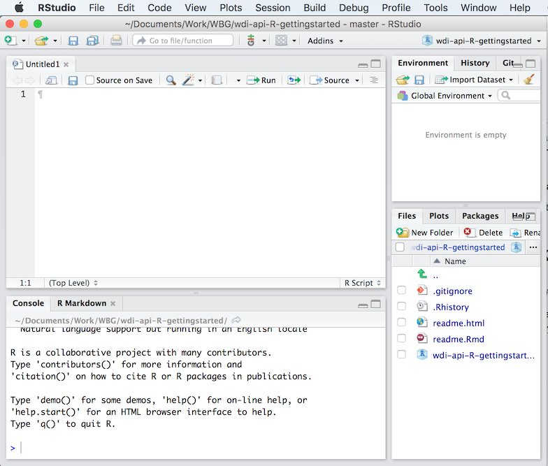 Screenshot of the RStudio user interface